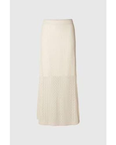 SELECTED Birch Agny Long Knit Skirt - White
