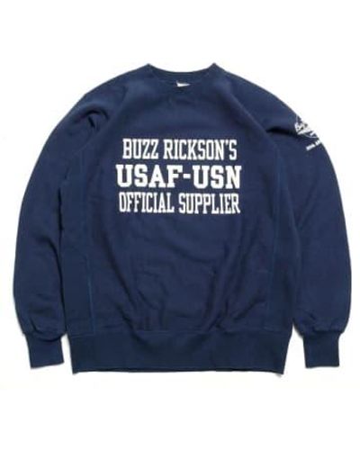 Buzz Rickson's Buzz Ricksons 30Th Anniversary Sweatshirt - Blu