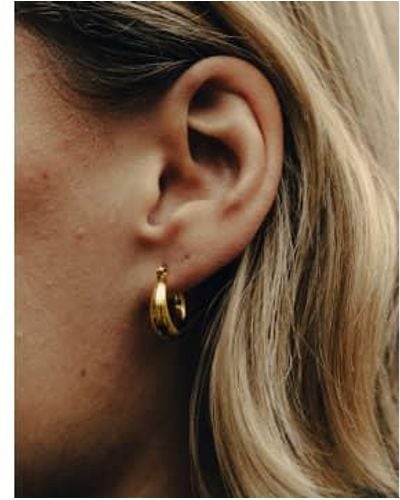 Nordic Muse Boucles d'oreilles en or crescent , étanche - Marron