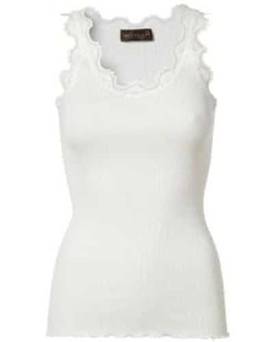 Rosemunde Nuevo top seda clásica blanca - Blanco
