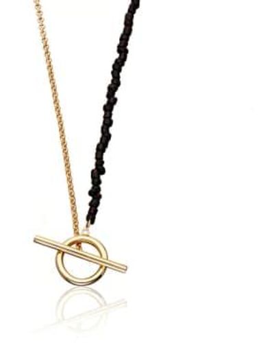 Scream Pretty Bead And Chain T-bar Necklace- Gold Plated - Metallic