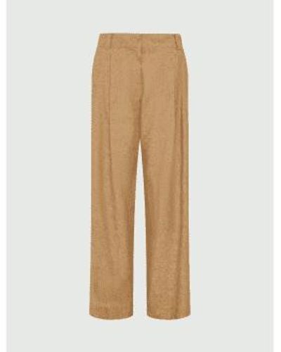 Marella Guida Sparke Lurex Linen Trousers Size: 12, Col: 14 - Natural