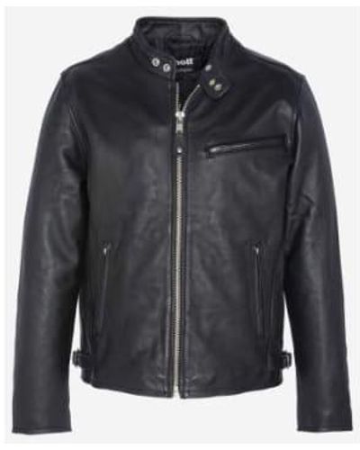 Schott Nyc Nyc Café Racer Jacket Leather - Black