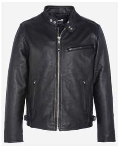 Schott Nyc Nyc Café Racer Jacket Leather Xl - Black