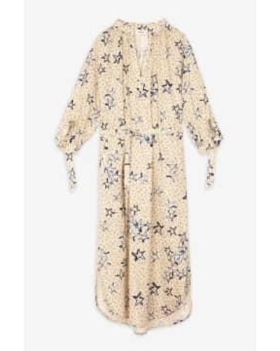 Ottod'Ame Ottodame Star Printed Cotton Midi Dress With Belt Colonial - Neutro