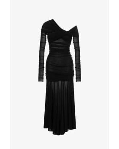 Philosophy Dress In Stretch Tulle With Removable Sleeves - Nero