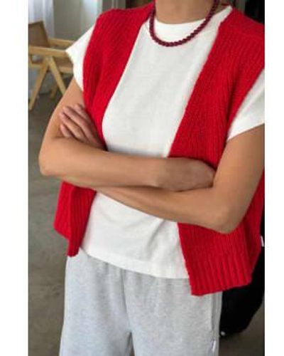 LE BON SHOPPE Granny Chilli Pepper Cotton Vest Xs/s - Red