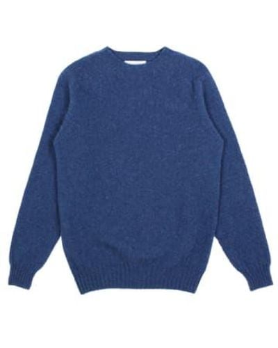 Merchant Menswear Shaggy Brushed Crew Knit Ocean / Xl - Blue