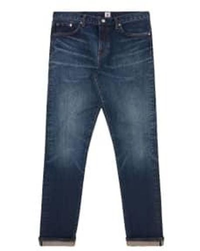 Edwin Slim Tapered Jeans Mid Dark Used L32 - Blu