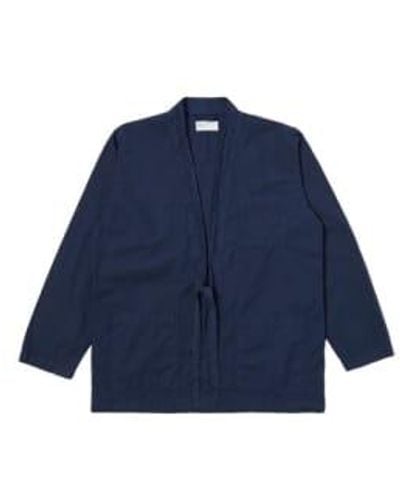 Universal Works Tie Front Jacket Organic Poplin 30681 - Blu