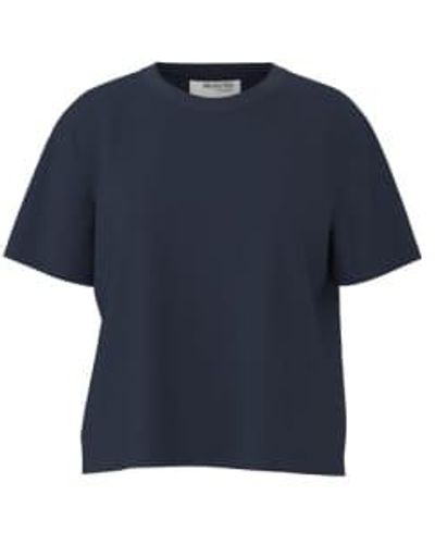 SELECTED T-shirt boxy sapphire foncé en saphire - Bleu