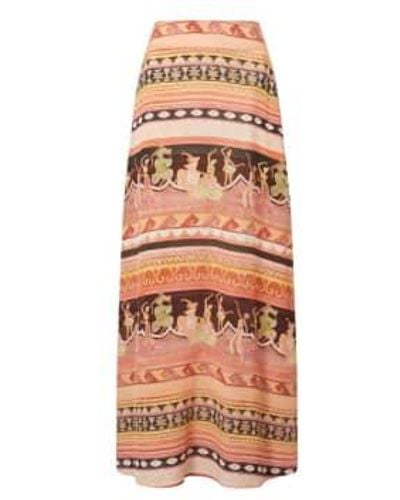 Hayley Menzies A-line Silk Maxi Skirt M - Multicolor
