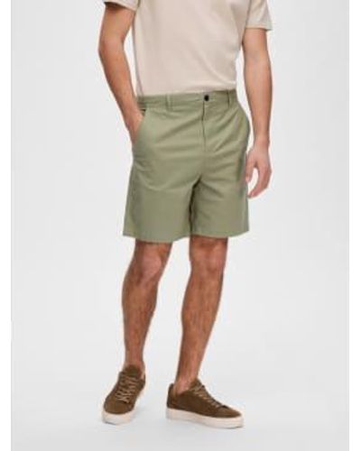 SELECTED Short Chino Olive M - Green
