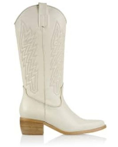 Dwrs Label Colombia Western Boots Off White - Neutro