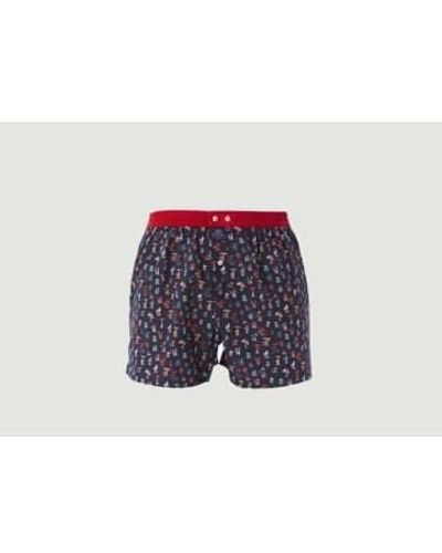 McAlson Cotton Boxer Shorts With Fancy Pattern M - Blue