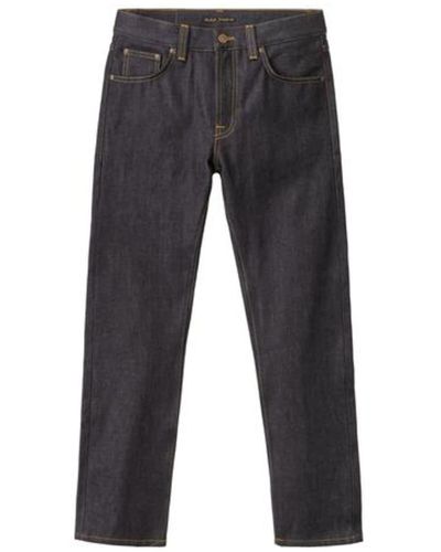Nudie Jeans Dry Classic Navy Yackson Jeans körnig - Grau
