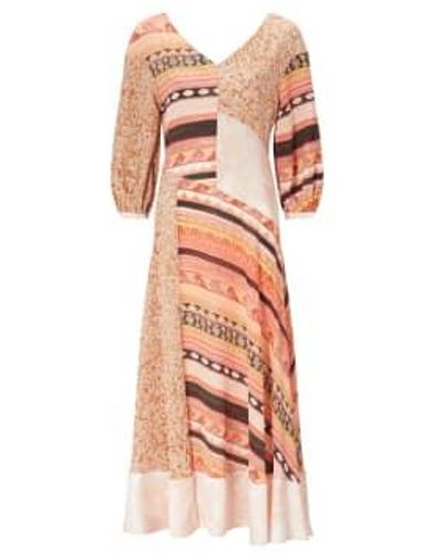 Hayley Menzies Silk Panelled Maxi Dress M - Pink