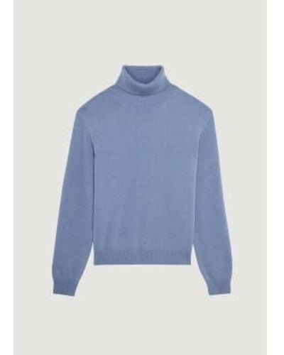 L'Exception Paris Lexception Paris Turtleneck Sweater In 12 Gauge Cashmere And Merino - Blu