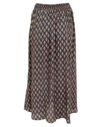 Black Colour Maxi Skirt Savannah Grey - Marrone
