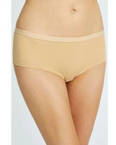 People Tree Low Rise Shorts In Almond - Neutro