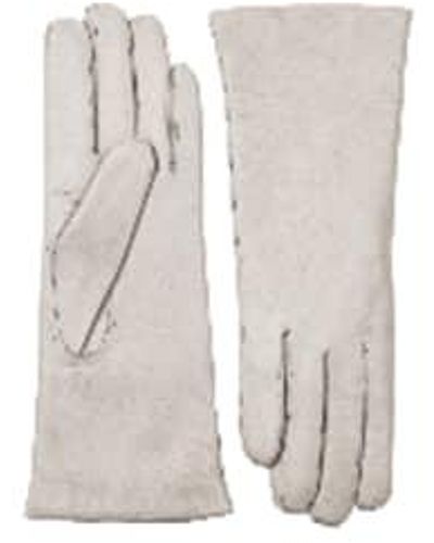 Hestra Natürlicher grauer langer hairsheep-handschuh - Weiß