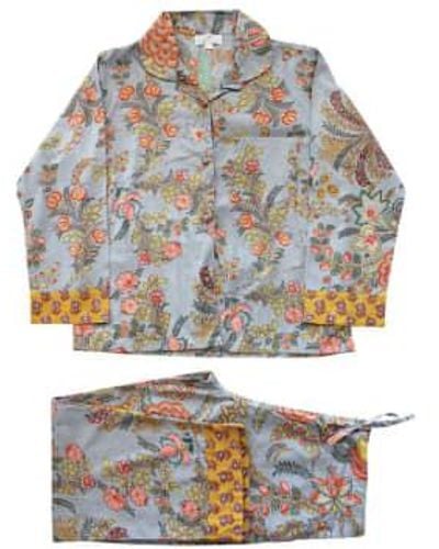 Powell Craft Exotic Bouquet Cotton Pajamas - Metallic