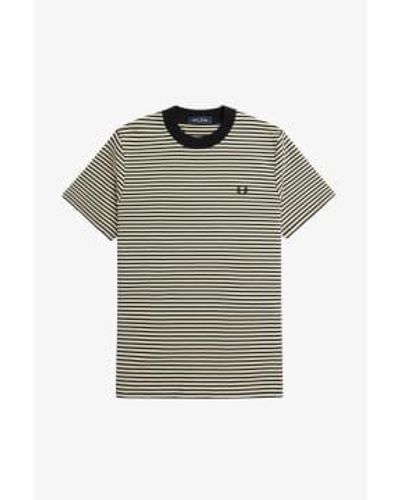 Fred Perry Fine stripe hw t -shirt - Grün