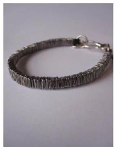 Goti 925 Oxidised Silver Sq Bracelet - Grey