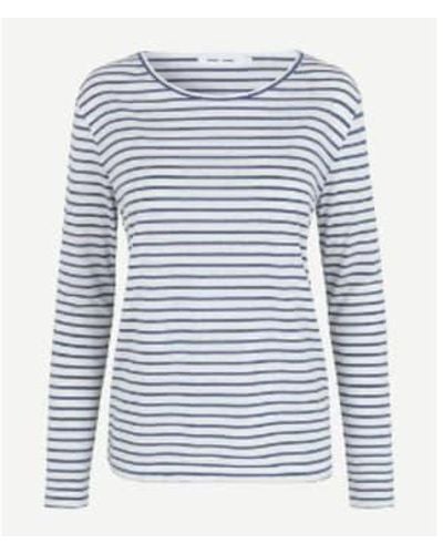 Samsøe & Samsøe Camiseta nobel ls stripe raya azul