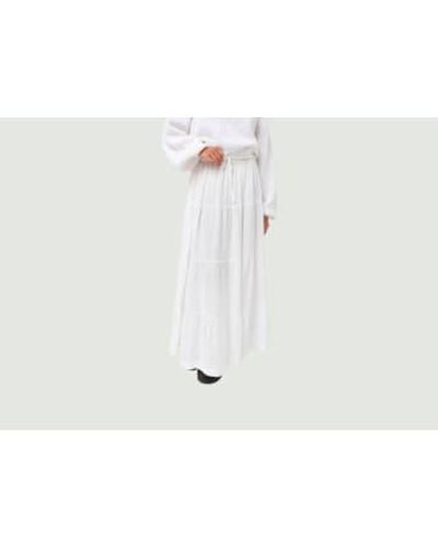 Rhythm Classic Tiered Maxi Skirt S - White