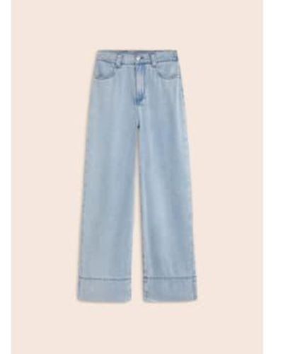Anorak Suncoo romy chambray pantalon jeans ligne - Bleu
