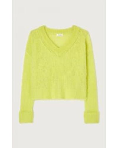 Every Thing We Wear American Vintage Bymi V Neck Sweater Sweater Alpaca Blend M - Yellow
