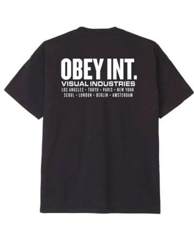 Obey Int. Visual Industies T-shirt Off S - Black
