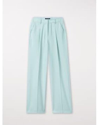 Luisa Cerano Wide Leg Pants With Pleats Mineral Uk 10 - Blue