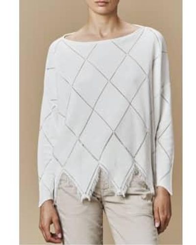 High Distinctive Sweater Diamond Stitch 1 - Bianco