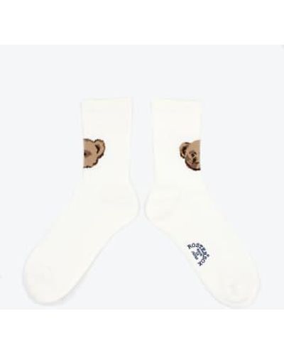 Rostersox F Bear Sock One Size - White