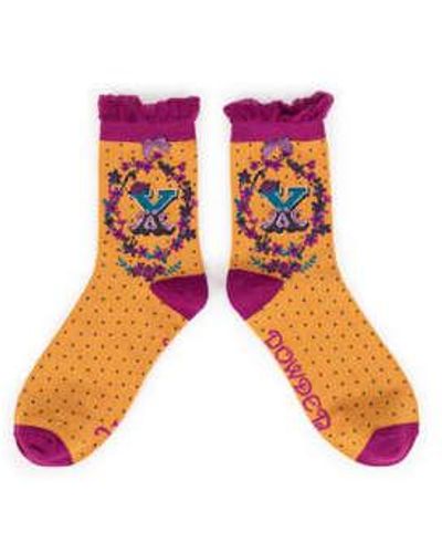 Powder A Z Ankle Alphabet X Socks - Verde