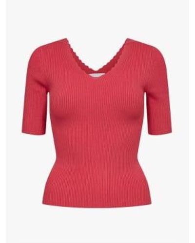 Numph Nuayelet Ss Pullover Teaberry - Rosso