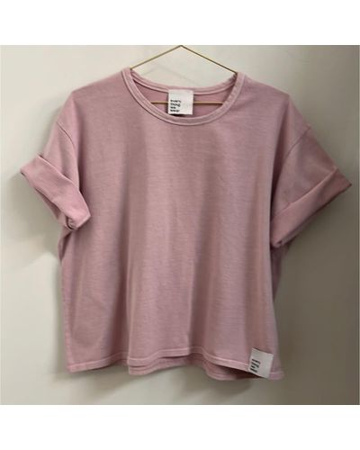 Anorak Alles, was wir Michelle boxy geschnittenes T-Shirt Bio-Baumwoll-Erdbeereis tragen - Pink