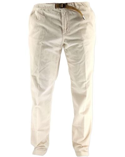 White Sand Greg Velvet Trousers Cream - Natural