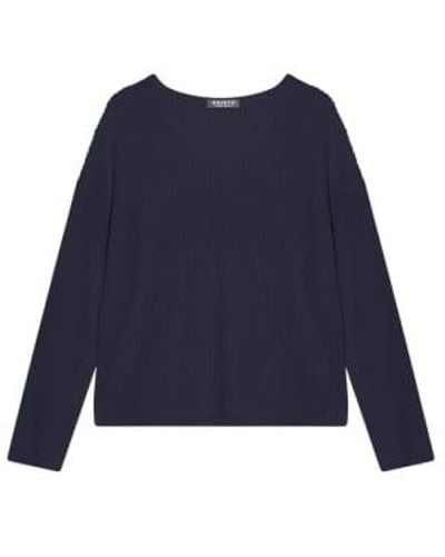 Cashmere Fashion Esisto baumwoll pullover v-ausschnitt langarm - Blau