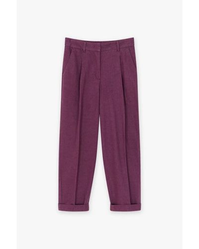 CKS Lahti Cropped Trousers - Purple