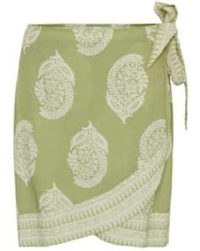 Y.A.S High Waist Wrap Mini Skirt Sage M - Green