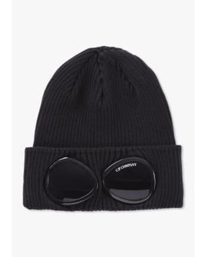 C.P. Company S Cotton goggle Beanie Hat - Black