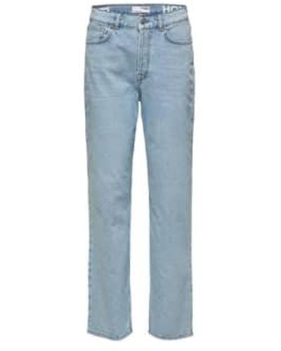SELECTED Jeans fits cintura alta alice - Azul
