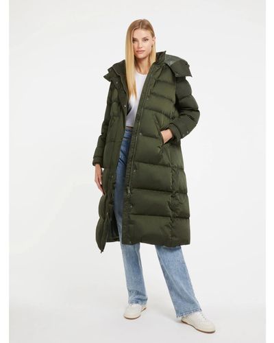 Guess Ines Long Down Jacket - Green