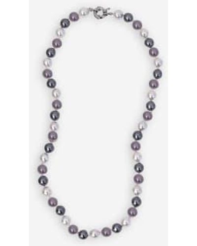 Soda Store Pearl Necklace Dark Plated | - Blue