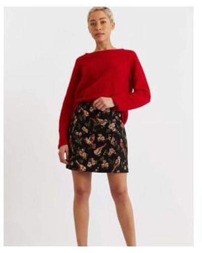 Louche London Aubin Mini Skirt Tweet Jacquard 16 - Red