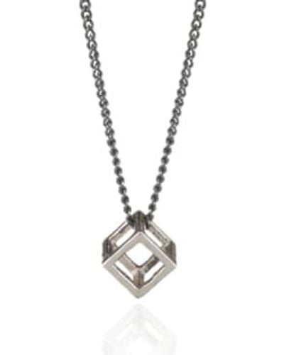 Rachel Entwistle Cube Mini Pendant Silver / 16" - Metallic