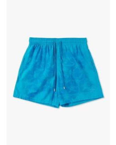 Vilebrequin Herren wasserreaktive laufstars schwimmen shorts in blau